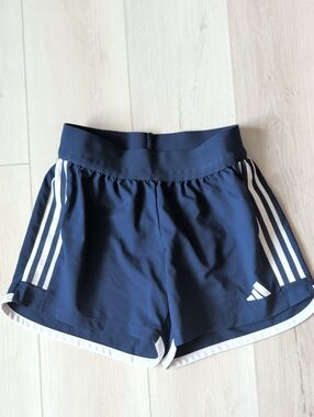 adidas Navy Athletic Shorts with White 3-Stripes